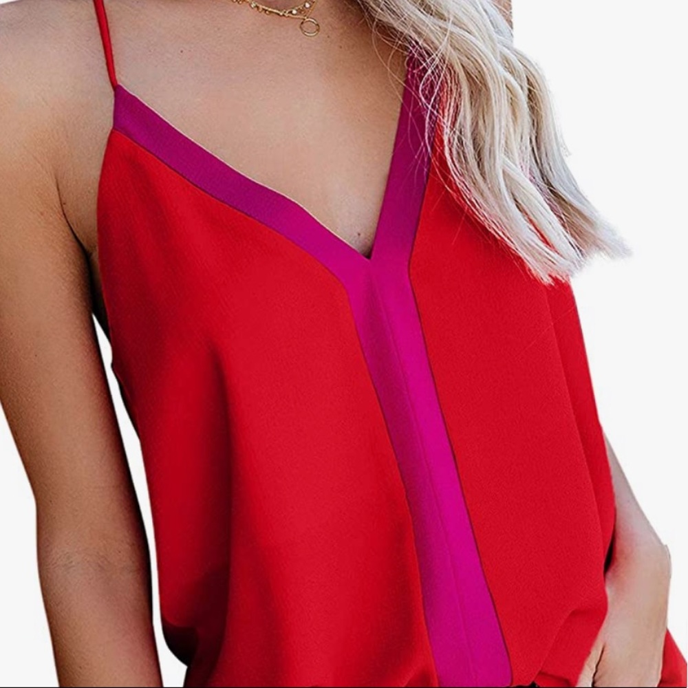 Red and pink tank